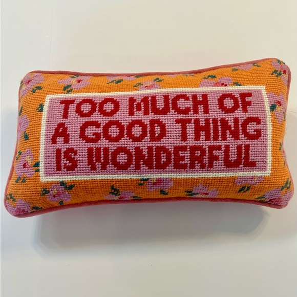 Floral Accent Pillow with Red and Orange Design - Picture 1 of 6